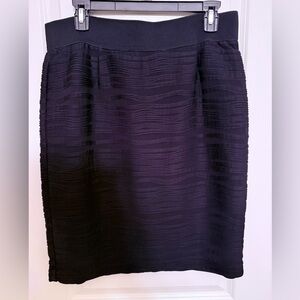 Alfani Black Textured Pencil Skirt